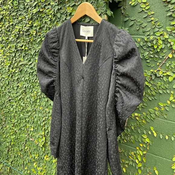 NWT | Levete Room | Black Puff Shoulder fitted Dress | Size M - Picture 6 of 13